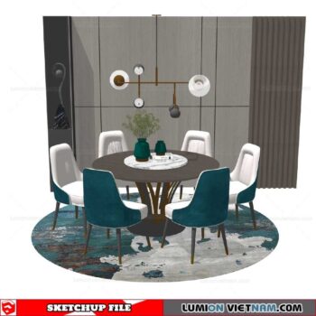 Round Dining Table - Sketchup Models