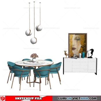 Round Dining Table - Sketchup Models