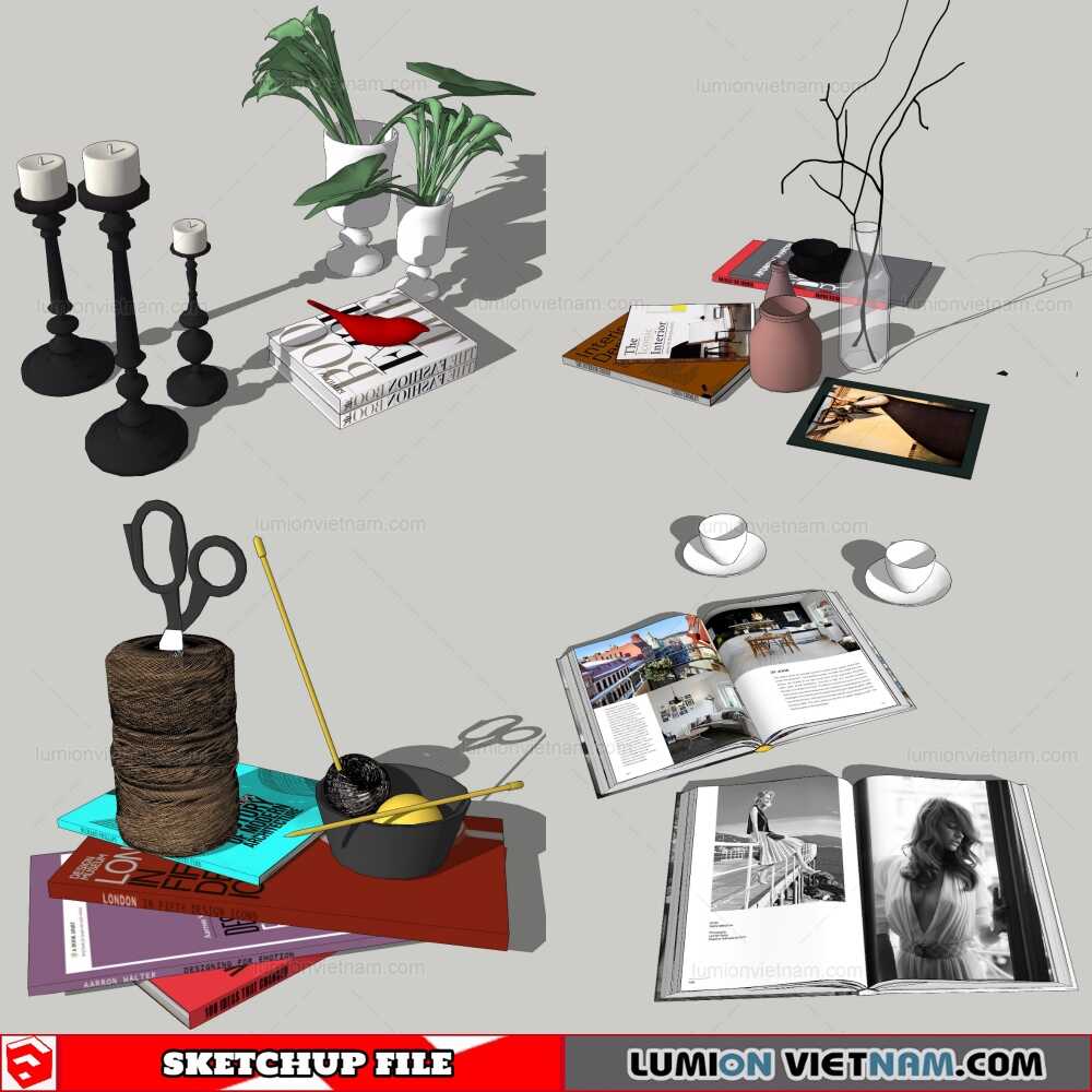 211206-Combo-Books-On-Table-(2)-Sketchup-Models