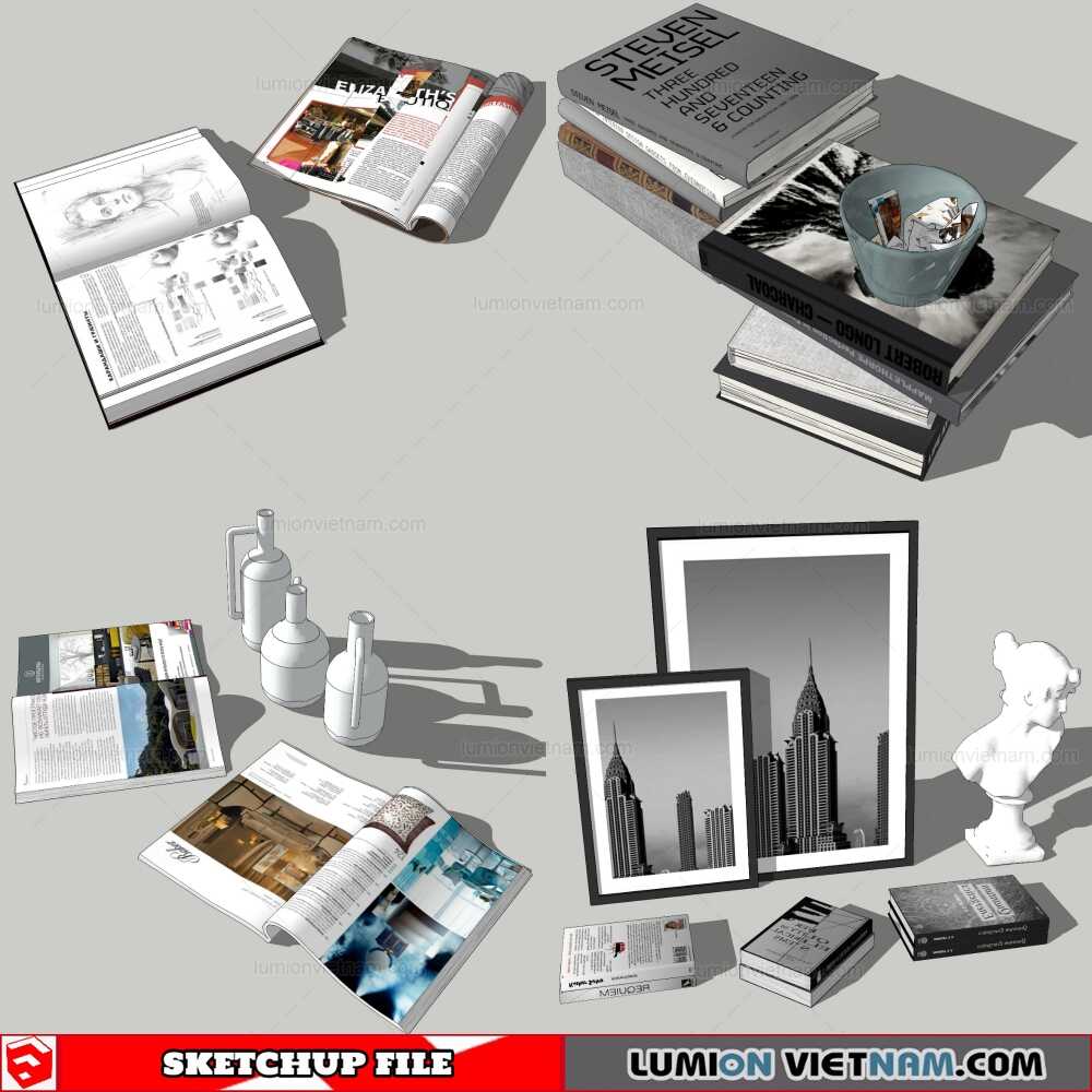 211206-Combo-Books-On-Table-(4)-Sketchup-Models