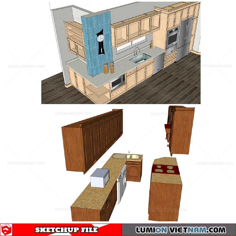 211215-Kitchen-Cabinet-(28)-Sketchup-Models