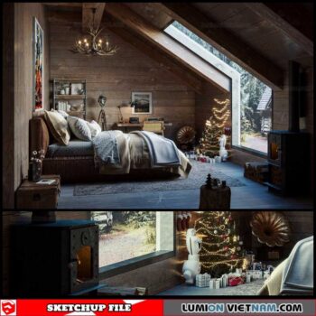 Bedroom - Sketchup Interior Scene By Tô Dũng