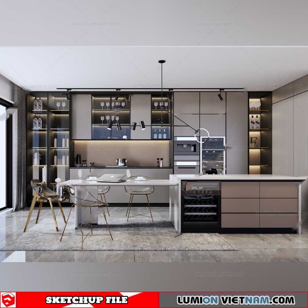 211228-Kitchen-Bar-Table-(4)-Sketchup-Models