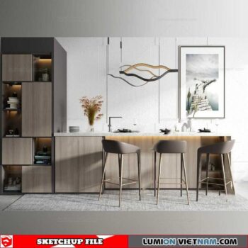 Kitchen Bar Table - Sketchup Models By Cuong Covua