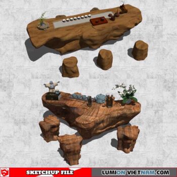 Tree Root Tea Table - Sketchup Models By Cuong Covua