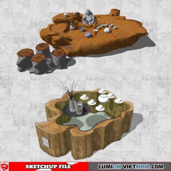 Tree Root Tea Table - Sketchup Models By Cuong Covua