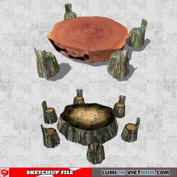 Tree Root Tea Table - Sketchup Models By Cuong Covua