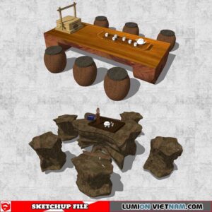 Tree Root Tea Table - Sketchup Models By Cuong Covua