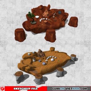 Tree Root Tea Table - Sketchup Models By Cuong Covua