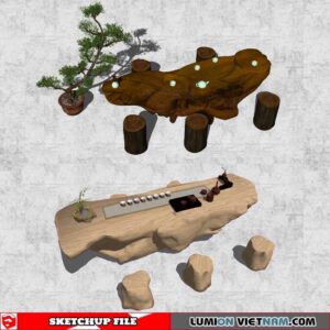 Tree Root Tea Table - Sketchup Models By Cuong Covua