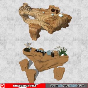 Tree Root Tea Table - Sketchup Models By Cuong Covua