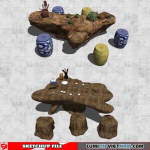 Tree Root Tea Table - Sketchup Models By Cuong Covua