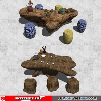 Tree Root Tea Table - Sketchup Models By Cuong Covua