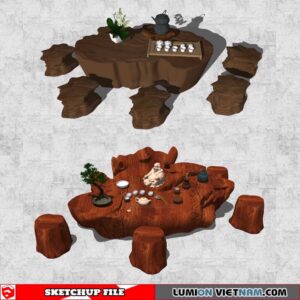 Tree Root Tea Table - Sketchup Models By Cuong Covua
