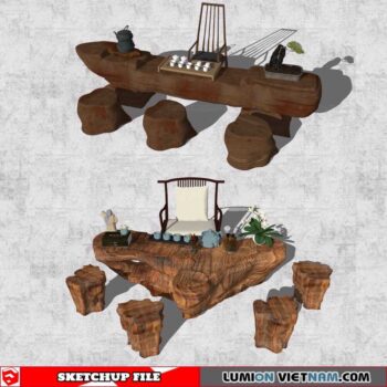 Tree Root Tea Table - Sketchup Models By Cuong Covua