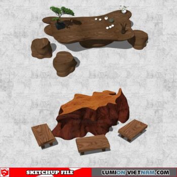 Tree Root Tea Table - Sketchup Models By Cuong Covua