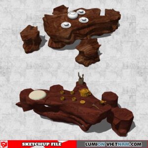 Tree Root Tea Table - Sketchup Models By Cuong Covua