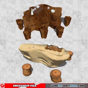 Tree Root Tea Table - Sketchup Models By Cuong Covua