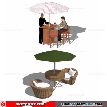Outdoor Table and Chairs - Sketchup Models By Cuong Covua