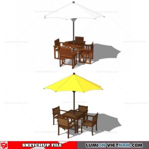 Outdoor Table and Chairs - Sketchup Models By Cuong Covua