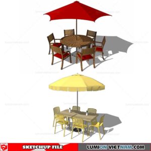 Outdoor Table and Chairs - Sketchup Models By Cuong Covua