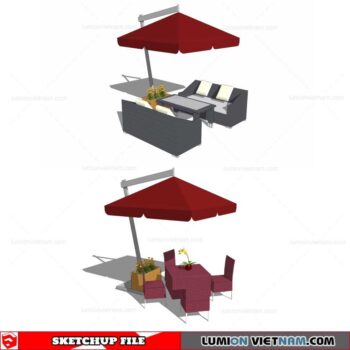 Outdoor Table and Chairs - Sketchup Models By Cuong Covua