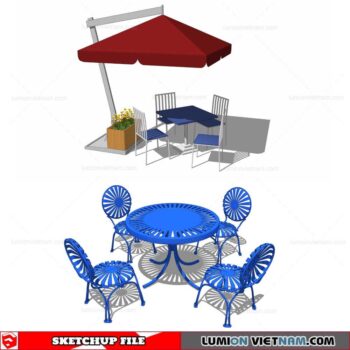 Outdoor Table and Chairs - Sketchup Models By Cuong Covua