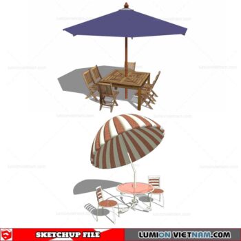 Outdoor Table and Chairs - Sketchup Models By Cuong Covua