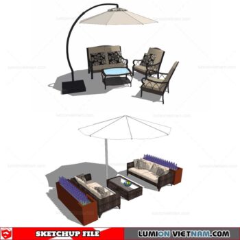 Outdoor Table and Chairs - Sketchup Models By Cuong Covua