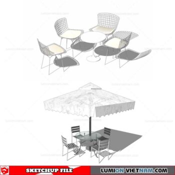 Outdoor Table and Chairs - Sketchup Models By Cuong Covua