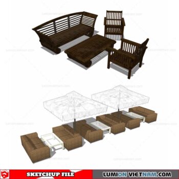 Outdoor Table and Chairs - Sketchup Models By Cuong Covua