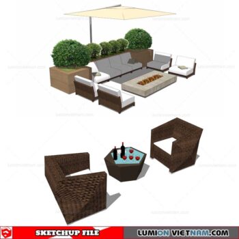 Outdoor Table and Chairs - Sketchup Models By Cuong Covua