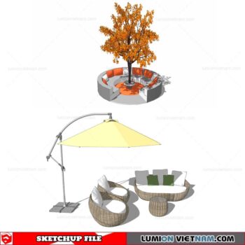Outdoor Table and Chairs - Sketchup Models By Cuong Covua