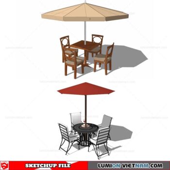 Outdoor Table and Chairs - Sketchup Models By Cuong Covua