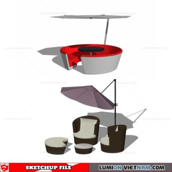 Outdoor Table and Chairs - Sketchup Models By Cuong Covua