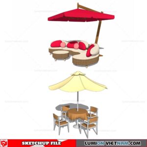Outdoor Table and Chairs - Sketchup Models By Cuong Covua