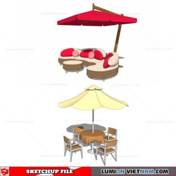 Outdoor Table and Chairs - Sketchup Models By Cuong Covua