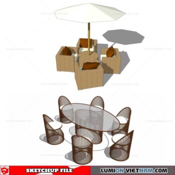 Outdoor Table and Chairs - Sketchup Models By Cuong Covua