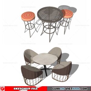 Outdoor Table and Chairs - Sketchup Models By Cuong Covua