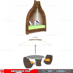 Outdoor Table and Chairs - Sketchup Models By Cuong Covua