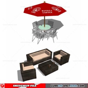 Outdoor Table and Chairs - Sketchup Models By Cuong Covua