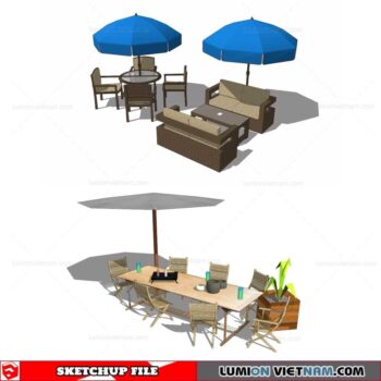 Outdoor Table and Chairs - Sketchup Models By Cuong Covua