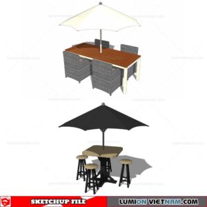 Outdoor Table and Chairs - Sketchup Models By Cuong Covua