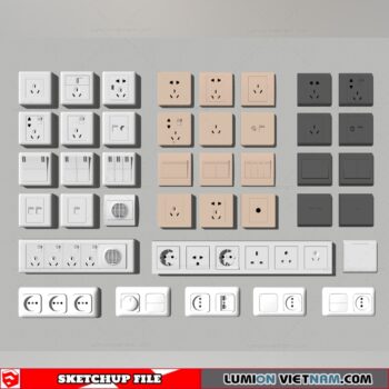 Wall switch socket - Sketchup Models By Cuong Covua