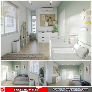 Living room - Sketchup Interior Scene By Quoc Anh