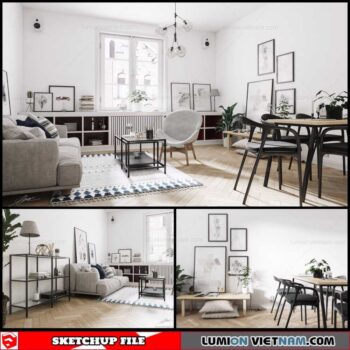 Living room - Sketchup Interior Scene By Nguyen Tien Dat