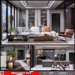 Apartment - Sketchup Interior Scene By Thoai Tran
