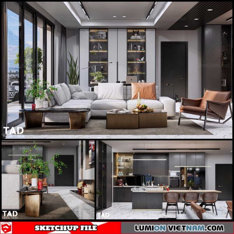 Apartment - Sketchup Interior Scene By Thoai Tran