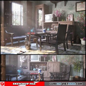 Living room - Sketchup Interior Scene By Tran Viet Hung