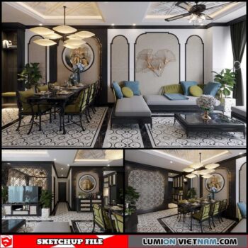 Dining room - Sketchup Interior Scene By Xuan Khanh